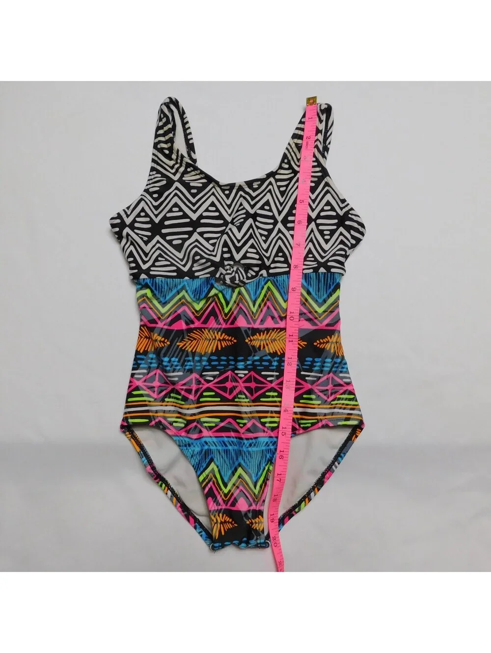 Art Class Girls One Piece Swimsuit Size S (6/6X) Colorful Geometric Print